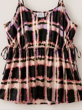 Future Collective 3X Babydoll Cami Y2K Tie Dye Going Out Top Flowy Plus